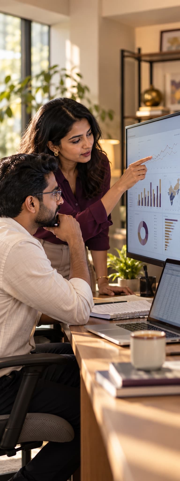 Data visible on an analytical display